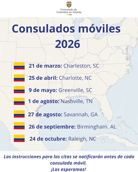 Listado de consulados móviles del Consulado
